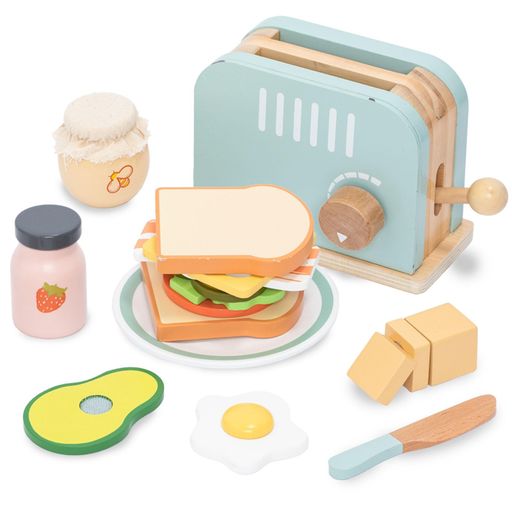 UMUパン焼き機のおもちゃキッチンセット木製おままごとセット調理器具トーストおもちゃおままごと食材食玩ままごとキッチンリアルモンテッソーリ天然木4歳女の子プレゼントクッキン…
