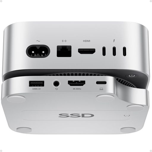 PULWTOP 9 in 1 USB C ハブ Mac Mini M4/ M4 Pro 2024用 ドッキングステーション up to 4TB 容量拡張 アクセサリー M.2 SSDスロット付, 1 x HDMI 4K 60Hz, 3 x USB-A｜HiT Creations