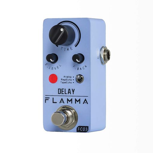 FLAMMAFC03ミニデジタルディレイペダルギターペダル3遅延モードアナログリアルエコーテープエコートゥルーバイパス付きブルー