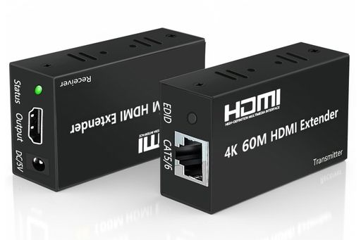 【4K 60M ローカルエリアネットワーク押しひろげる】HDMI エクステンダー 60M 押しひろげる器 CAT5/6 イーサネット 小間絵伝わらす HDCP 相応う EDID 転写物役立つこと 第八芸術把握 会場見せびらかす 監督すること室 当て嵌める