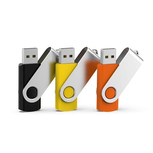 USBメモリ32GB3個セットフラッシュドライブUSB2.0回転式フラッシュメモリ(黒、黄、オレンジ)