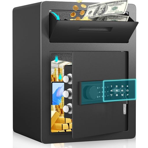 VIAWELL御金蔵身寄り用45L2インチ1拡張スロット商行為小型陰電子御金蔵防犯箱耐火テンキー式バス発着場用お役目用会社組織用積み立てる箱ライトダブルアラーム役立つことまさかの時足がかりで鍵を掛ける取り消すLEDともし火とミュート役立つこと現ナマジュエ…