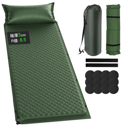 Hikenture高R値6.2 エアーマット キャンプ マット 車中泊アウトドア Amazon | Hikenture高R値6.2 エアーマット【8.5cm極厚○超軽量○SGS