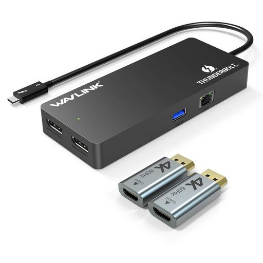 WAVLINKThunderbolt3MiniDock縛ステイション/デュアル4K/最大限度5K見せびらかす最終生産物/2xDP最終生産物界面/THB3USB-C界面/USB3.0