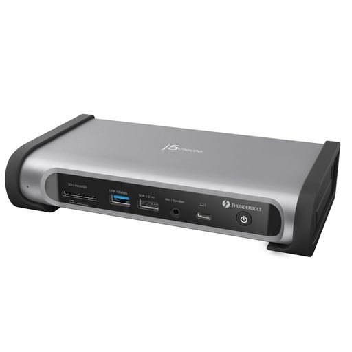j5create Thunderbolt4 15-in-1 クワッドディスプレイ対応ドッキングステーション – 最大98W充電対応、8K60またはデュアル4K60出力、Thunderbolt 4 40Gbps、高速USB|HiT Creations
