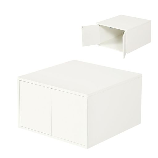 Osleep 収納ベッド ユニット 収納ボックス 小上がり ユニットベッド 50x50x30cm 組み合わせ自由自在 収納ベンチ 収納箱 シングルサイズ 横両開きボックス2個 ホワイト｜HiT Creations