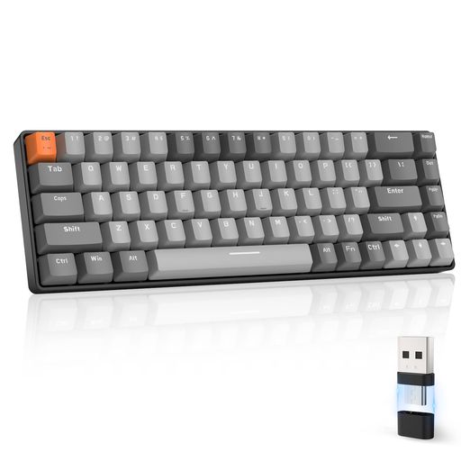 MAGIC-REFINERxZIYOULANGBluetoothワイヤレスゲーミングキーボード無線小型赤軸K68キーボード2.4GHZUSB接続テンキーレスWindowsMaciPadiOSAndroidSurface