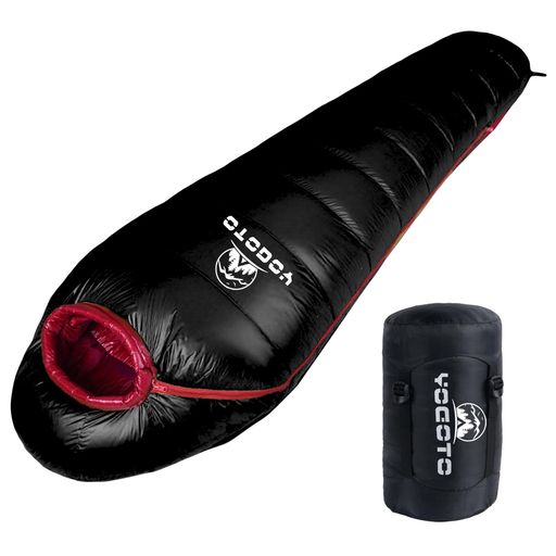 【YOGOTO】ダウンシュラフ冬用寝袋650FP高級ダウンマミー型コンパクト車中泊り登山スリーピングバック地震対策防災避難用撥水[最低使用温度-15度](ブラック(マミー型))