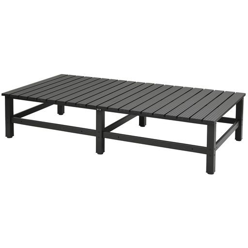 ガーデンマスター(Gardenmaster) アルミワイド縁台 幅180x奥行90x高さ40cm ガーデンベンチ ガーデンチェア バルコニー 軽量 踏み台 足場台 デッキ お庭 ダークブラウン DXB-180｜HiT Creations