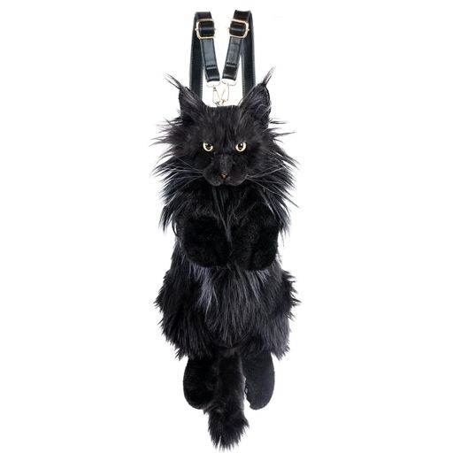 Chongker 猫 ぬいぐるみ ハンドメイド リアルな猫型リュック 猫のぬいぐるみペット好きな人へのプレゼント 女性へのプレゼント (黒メイン猫)｜HiT Creations