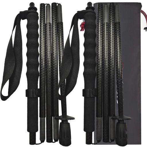 KHEALINGトレッキングポールカーボン折畳み【超軽量110g/120g/130G】炭素繊維登山ポール5節2本セット110/120/130cmハイキングポール滑り止めコンパクト遠足登山用品徒歩キャップ吸湿発散性に 5,708円