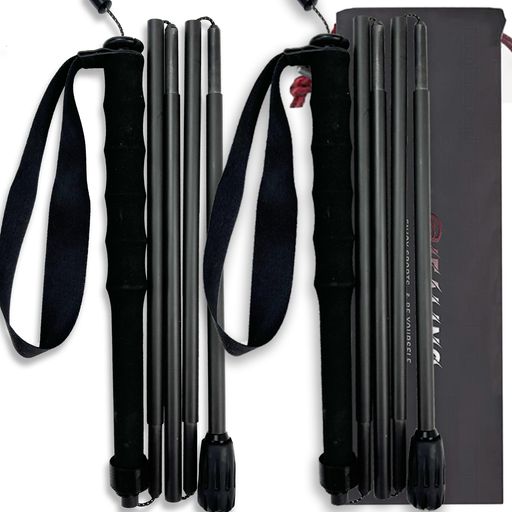 KHEALINGトレッキングポールカーボン折畳み【超軽量110g/120g/130G】炭素繊維登山ポール5節2本セット110/120/130cmハイキングポール滑り止めコンパクト遠足登山用品徒歩キャップ吸湿発散性に 6,635円