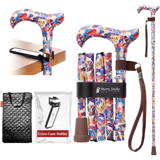 [Combo]MerrySticksFoldableWalkingSticksAdjustableCanesforWomenandSeniorsFoldingandCollapsibleCanesforMen.
