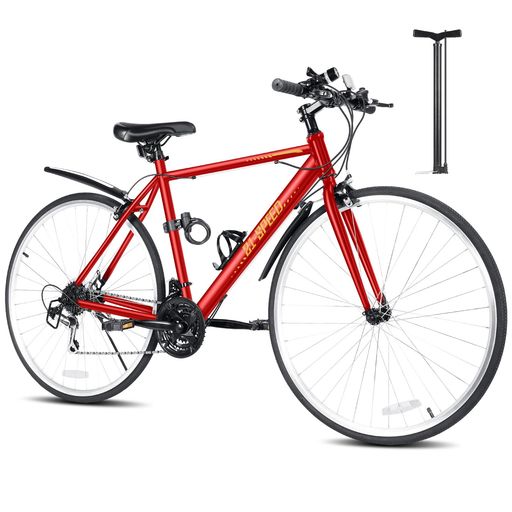 Mixiu クロスバイク シマノ製21段変速 自転車 700C 27インチ相当 高炭素鋼フレーム 軽量 クロスバイク 男女兼用 通勤 通学 旅行 街乗り マウンテンバイク 空気入れ付き、前後泥除け、ワイヤ&hellip;｜HiT Creations