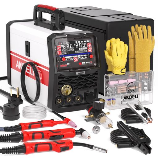 ANDELI半自動小銃溶接機軽銀溶接能力のある100V/200V兼用160AMPMIG/手棒溶接/HFTIG溶接/血しょう切りはなす屁っ放り\u0026ノン屁っ放り半自動小銃溶接5インチ1多役立つことMIG溶接機LED映写幕実業用身寄り用MCT-416P
