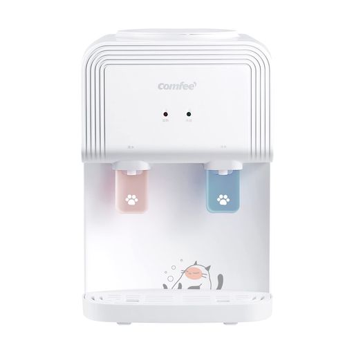 コンフィー(COMFEE’)ウォーターサーバーねこかわいいペットボトル式卓上家庭用温水/冷水コンパクト2Lペットボトル利用できキャップ付き小型軽量転倒防止ねこシリーズホワイト254*296*384mm