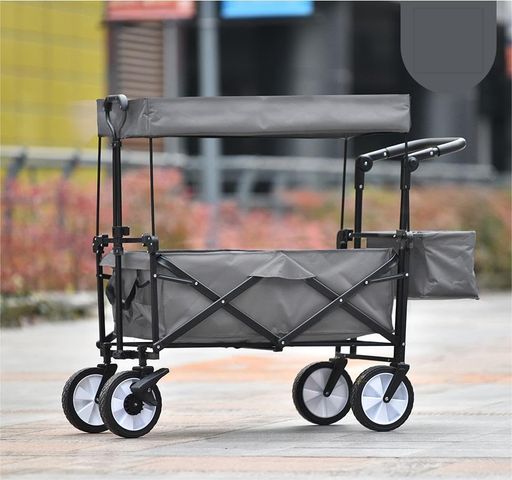 BTMキャリーワゴン屋根付き長物対応折りたたみ耐荷重100kg軽量頑丈持ち運び便利キャリーカート台車アウトドアキャンプ用品買い物