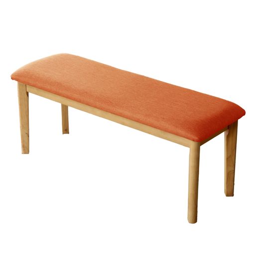 ダイニングベンチ ファブリック 幅105x奥行38x高さ44cm オレンジ 474007｜HiT Creations