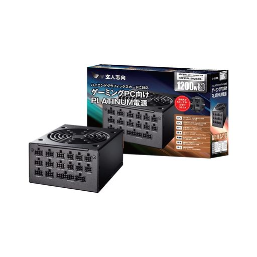 玄人志向電源ユニット1200WATX電源80PLUSプラチナPC電源フルプラグインセミファンレスKRPW-PA1200W/92+