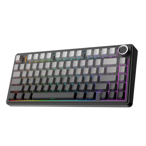 EPOMAKERxAulaF75ゲーミングキーボードガスケットメカニカルキーボード5層パッド&ノブ付き75%ワイヤレスホットスワッパブルBluetooth/2.4GHz/USB-CRGB技適認証取得(Black