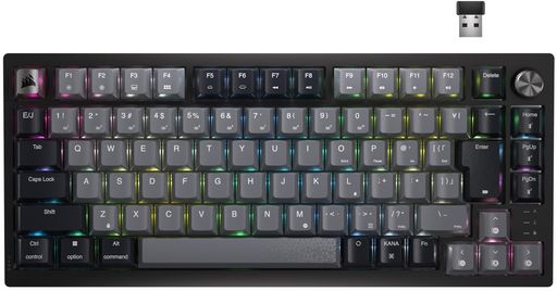 CORSAIR K65 PLUS ワイヤレスゲーミングキーボード 75%キーボード 82キー 自社独自リニアスイッチCORSAIR Red採用 ホットスワップ可能 メディアダイヤル付き 日本語配列 CH-91D401L-JP|HiT Creations