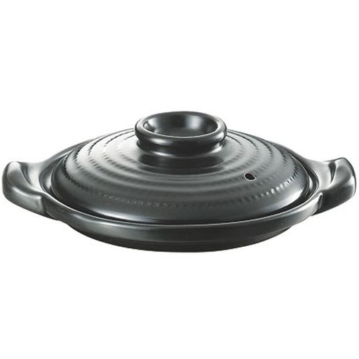 カンダ燕舞耐熱素焼浅型土鍋黒塗16cm453185