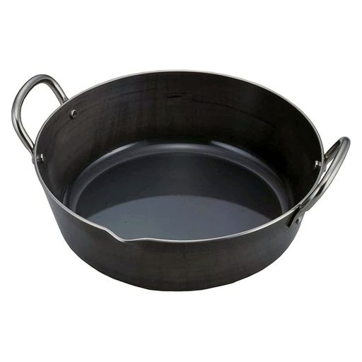 下村企販天ぷら鍋揚げ鍋24cm【日本製】ガス火・IH対応カラッと揚がる油温キープ揚げ物コロッケとんかつ天ぷら適正1.2Lブラック鉄製燕三条24672