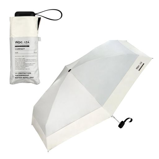 【2025】男の晴雨兼用傘日傘IZAType:Compactライトグレーxオフ[遮光率100%・UVカット率100%・UPF50+・遮熱]折りたたみ傘通勤通学旅行ビジネスオフィスシンプルカジュアル男性メンズ