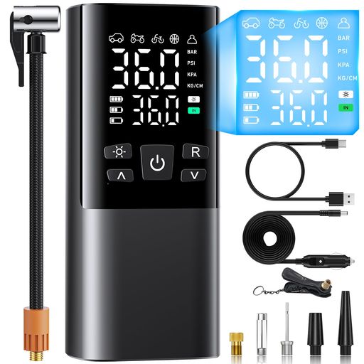 楽天市場】CYCLAMI電動空気入れ自転車120PSI気圧表示携帯電動ポンプ