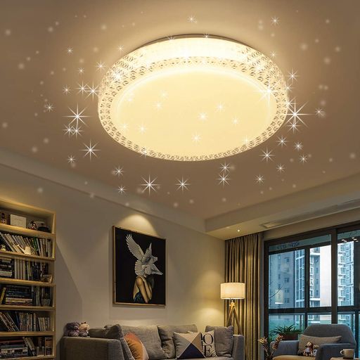 楽天市場】LEDシーリングライト星空効果35W8~10畳無段階調光調色