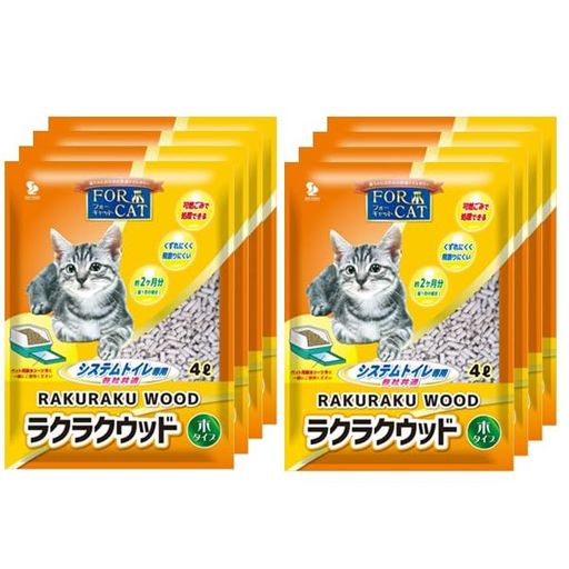 新東北化学工業システムトイレ用猫砂ラクラクウッド4Lx8個(ケース販売)