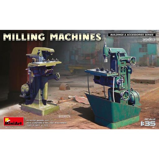 ミニアート1/35情景アクセサリーフライス盤2台セットプラモデルMA35663