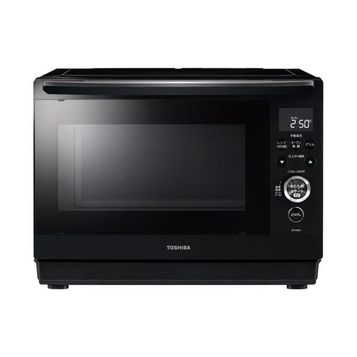 TOSHIBA(東芝)スチームオーブンレンジ石窯ドームER-D80A(K)ブラック250°C1段調理フラットテーブル電子レンジ赤外線センサーノンフライ調理簡単お手入れ小型新生活一人暮らし二人暮らしファ…