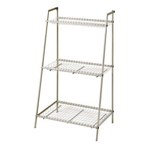 タカショー プランター スタンド ボタニカルシェルフ 3段 サンドベージュ 折りたたみ可 完成品 高さ100cm ガーデンラック 工具不要 スチール製 粉体塗装 NPM-BS02BE｜HiT Creations
