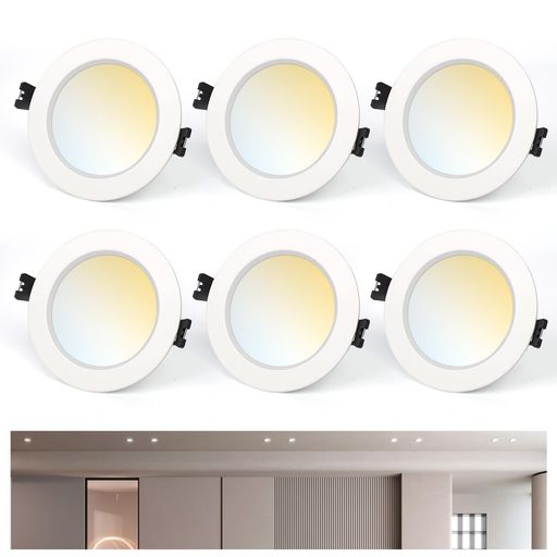 Arotelicht埋込型LED落ち込むともし火6個書き割り10W3色合い光白熱電球色昼白いこと昼光色取り付き穴φ90-100粍広起電力AC85-265V省エネ室内照明装置勝手もとリビング寝部屋入り口・入口風呂場相応う