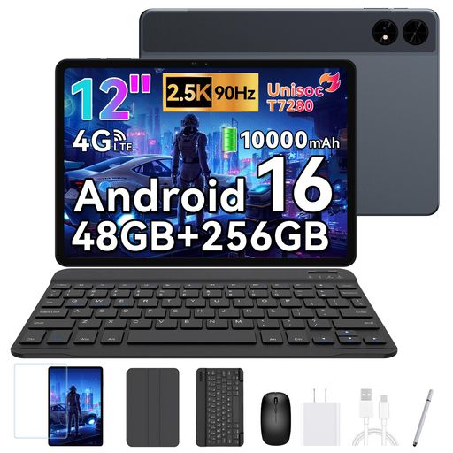 Android16タブレットアンドロイド12inBesttabT60Wi-Fi真似形、2400*1600QHD90サイクル、48GB+256GB+2結核症押しひろげる、10000mAh大収容能力乾電池、GeminiAI、8中核グループ中央処理装置 タブレット-キッズ・ベビー・マタニティ-歯ブラシ・虫歯ケア