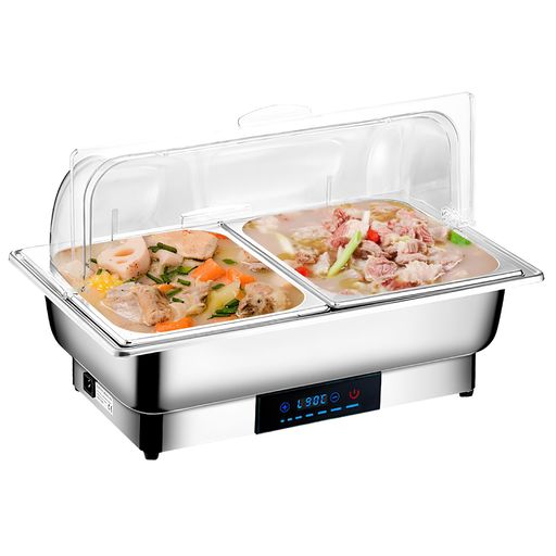 チェーフィングディッシュchafingdish13.5L湯煎式ステンレス鋼製保温膳立て鍋バイキングサーヴァーfoodwarm体温合わせる熱するウォーマー体温抑えつける保温御盆明かり食用粉暖房器100v(角型1連)