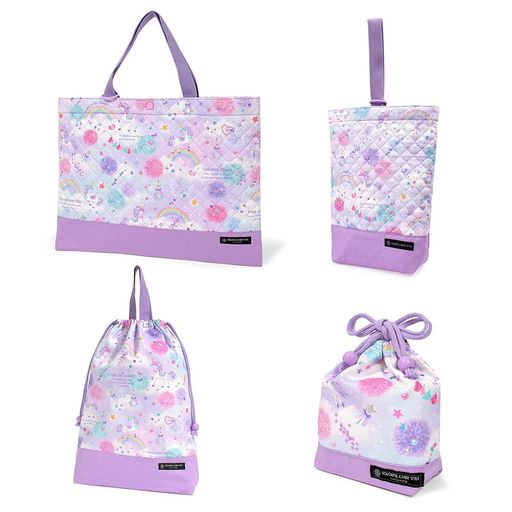 COLORFULCANDYSTYLE入園はいり込む4点セットキルティングユニコーンファンタジー入園はいり込む準備することレッスンバッグシューズケースちびっ子柔軟体操服袋水呑み袋お嬢さんNW401200