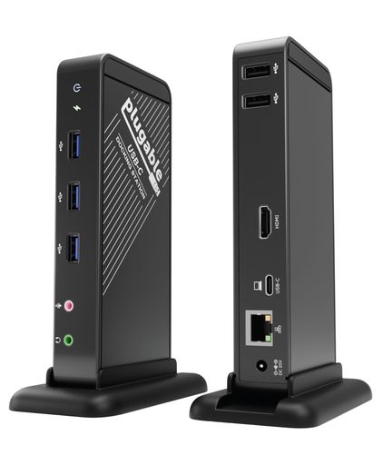 Plugable USB-C ドッキングステーション 60W 充電機能付き DP代替モード HDMI 有線LAN イーサネット USB3.0 x3 USB2.0 x2 音声入出力|HiT Creations
