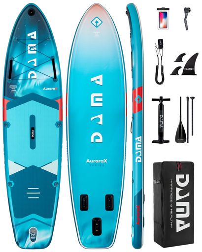 DAMAサップボード350cmx86cmx15cm最大積載量204kg(420lbs)超ワイドオールラウンドモデル大人2名+子供1名/ペット同伴可初心者向け安定設計湖/川/沿岸水域対応ファミリーユース適正
