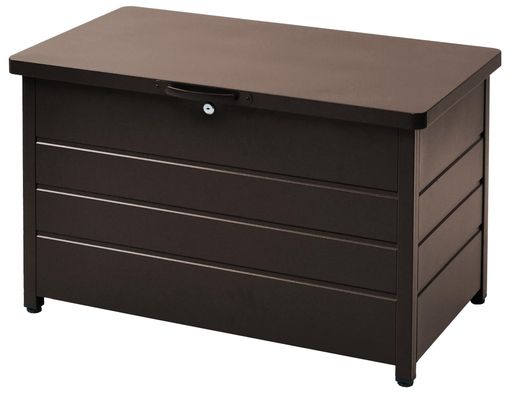 ガーデンマスター(Gardenmaster) ベンチストッカー スチール製 幅85x奥行49x高さ52cm 天板耐荷重:100kg 収納ベンチ 物置 屋外 玄関 ベランダ 縁台 MS2-800 ダークブラウン｜HiT Creations 16,081円