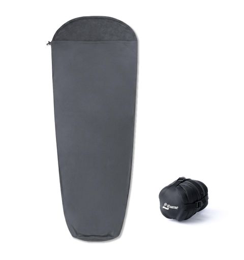 Litumeオールシーズン対応 寝袋インナーシュラフ 15&deg;Cまでに向上 圧縮性の高い 軽量なマミー型インナーシュラフ バックパッキング、キャンプと旅行用 引き紐フードとスタッフバッグ付き&hellip;｜HiT Creations