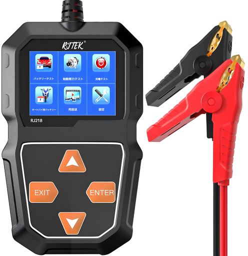 RJTEKバッテリーテスター6V/12V多機能バッテリーチェッカーバッテリー診断機(CCA値抵抗値負荷電圧)自動車用日本語取扱書付き