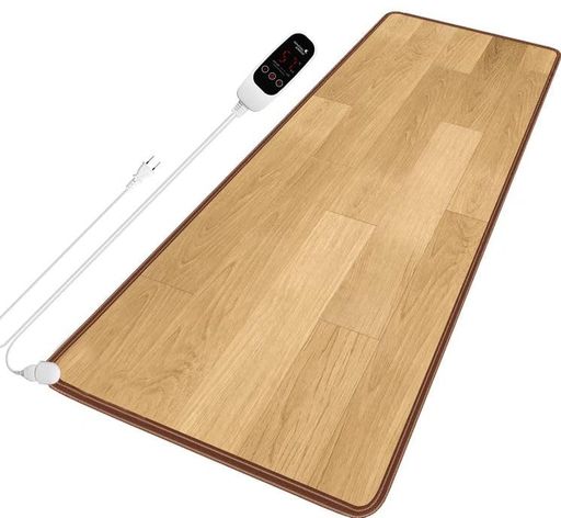 ホットカーペット 防水マット ホットキッチンマット 温度調整可 足元ヒーター 55*150cm 暖房 寒さ対策 電気カーペット省エネ ブラウン ホットパッド (電源コード:左上)|HiT Creations