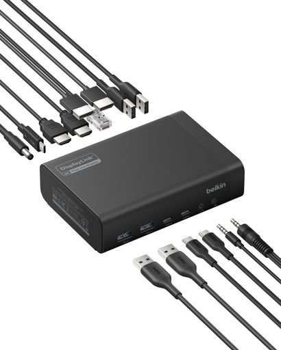 Belkin USB-C ドッキングステーション 14in1 4K 60Hz デュアルディスプレイ DisplayLink 最大100W PD充電 10Gbps ギガビット有線LAN HDMI DisplayPort Windows/Mac対応|HiT Creations