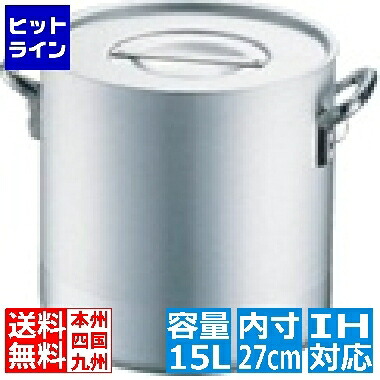 要エントリ【04/10 24時間限定当選確率2分の1！1等最大100%ポイントバック】　 イケダ エレテック 寸胴鍋 27cm ※ IH対応 IH (100V/200V)とガス火対応 AZV04027