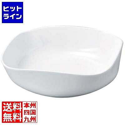 【お買い物マラソン】4/17 AM9:59まで 若泉漆器 ニューホワイト 渕丸角盛鉢 29cm