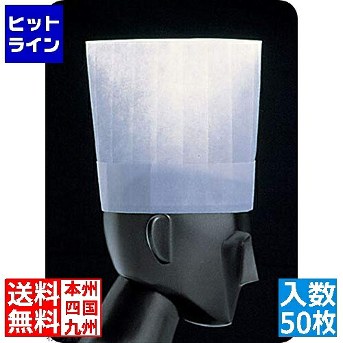 【お買い物マラソン】7/26 AM1:59まで PAL パリス ノンプリーツ シェフハット N39110(50枚入)|ヒットライン
