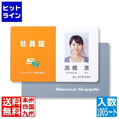 要エントリ【04/20 24時間限定当選確率2分の1！1等最大100%ポイントバック】　 サンワサプライ インクジェット用IDカード(穴なし) 100シート入り JP-ID03N-100