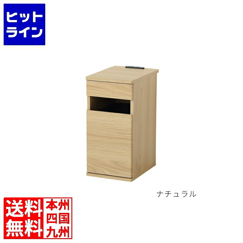 要エントリ【07/20 24時間限定当選確率2分の1！1等最大100%ポイントバック】　 クロシオ コンセント付ダストボックス ゴミ箱 扉付き サイドデスク 収納 幅約26cm 高さ51cm クロシオ｜ヒットライン